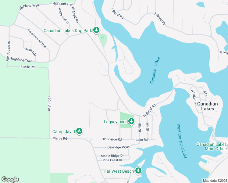 map of restaurants, bars, coffee shops, grocery stores, and more near 8180 West Royal Road in Stanwood