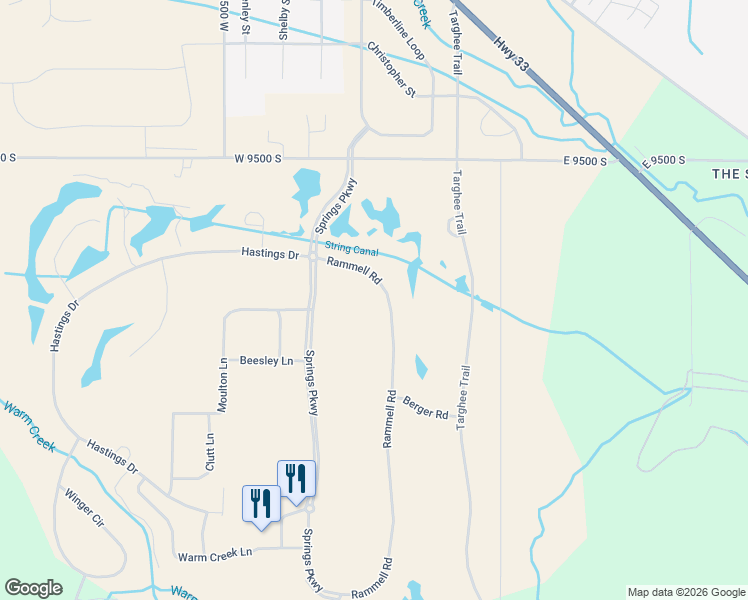 map of restaurants, bars, coffee shops, grocery stores, and more near 14 Rammell Road in Victor