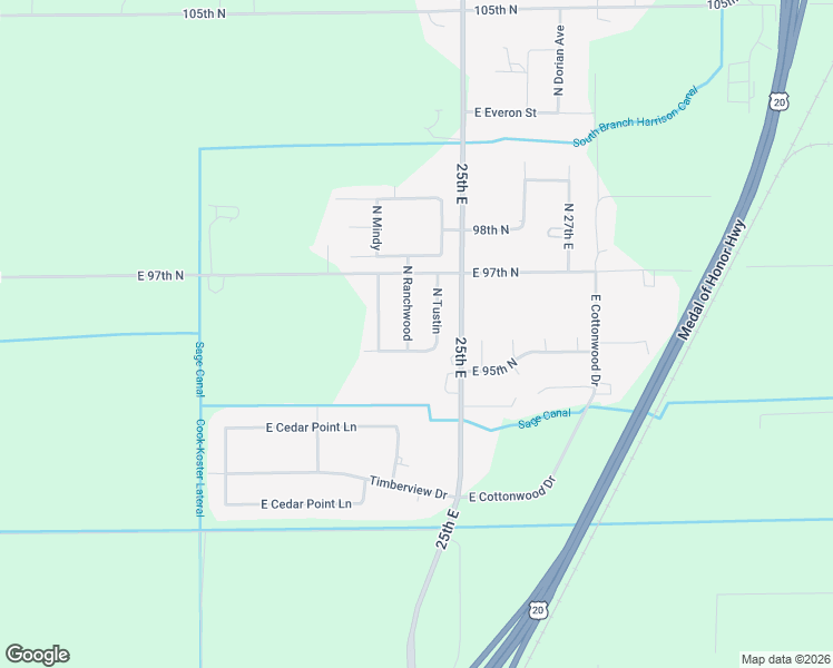 map of restaurants, bars, coffee shops, grocery stores, and more near 9520 North Ranchwood in Idaho Falls
