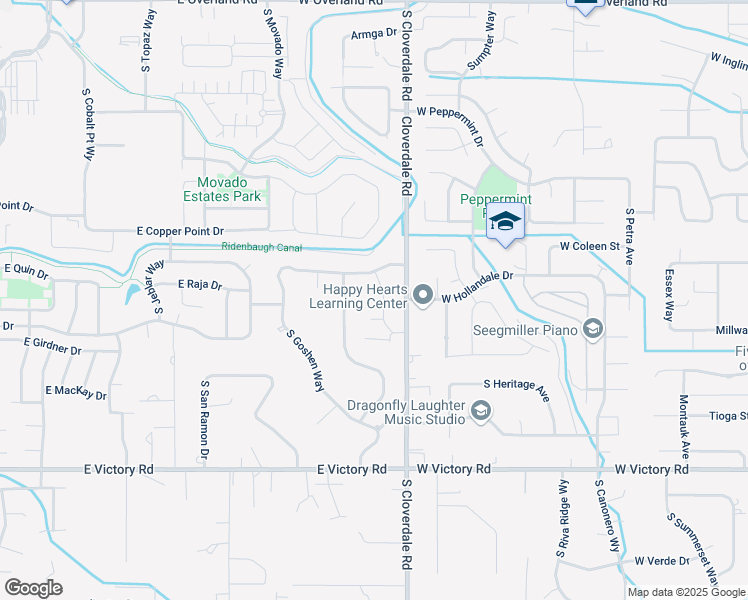 map of restaurants, bars, coffee shops, grocery stores, and more near 2631 South Simsbury Place in Boise