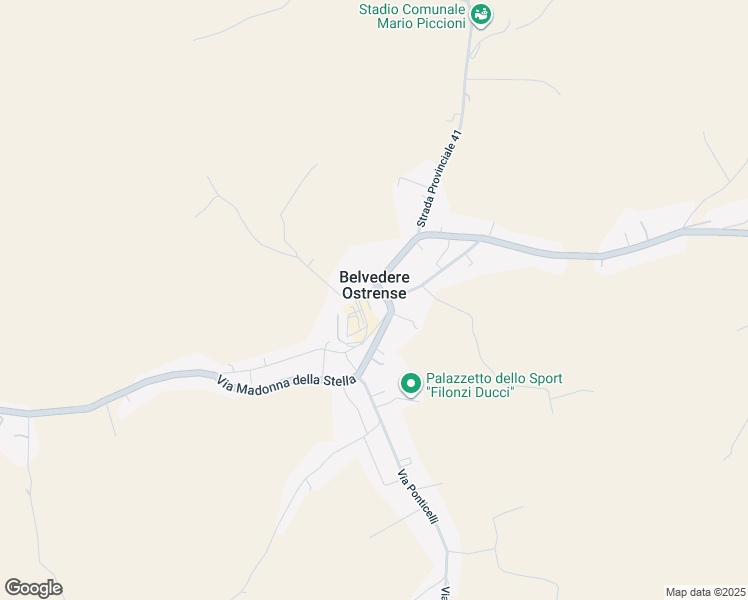 map of restaurants, bars, coffee shops, grocery stores, and more near 5 Piazzale Risorgimento in Belvedere Ostrense