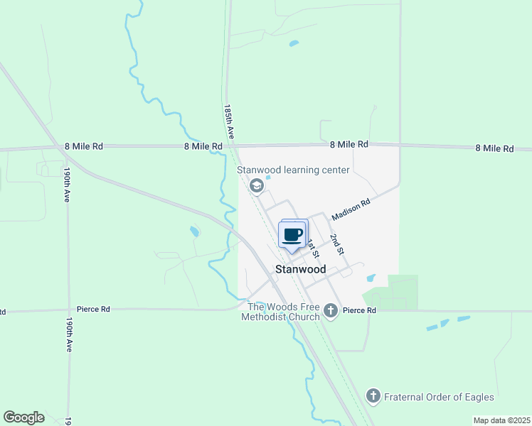 map of restaurants, bars, coffee shops, grocery stores, and more near 156 Front Street in Stanwood
