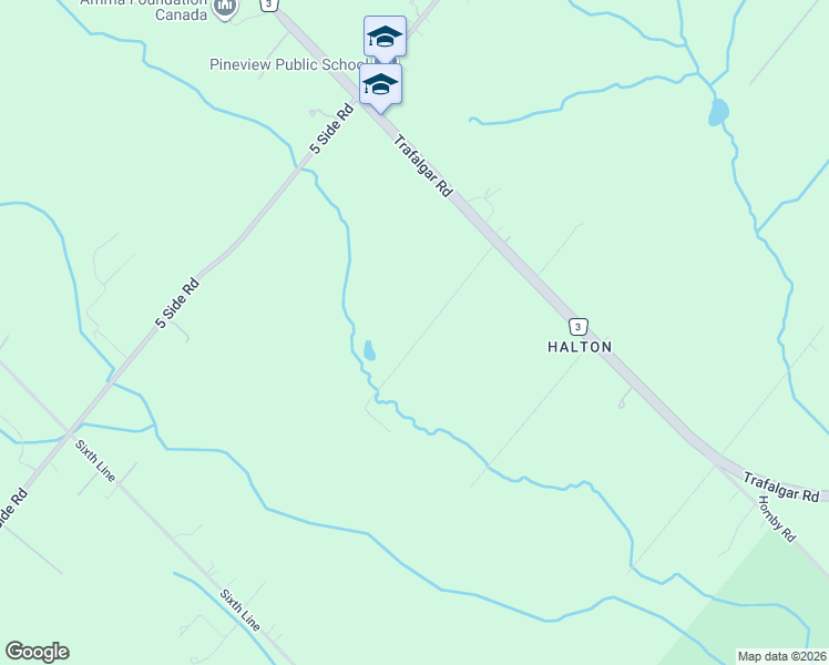 map of restaurants, bars, coffee shops, grocery stores, and more near Unnamed Road in Halton Hills