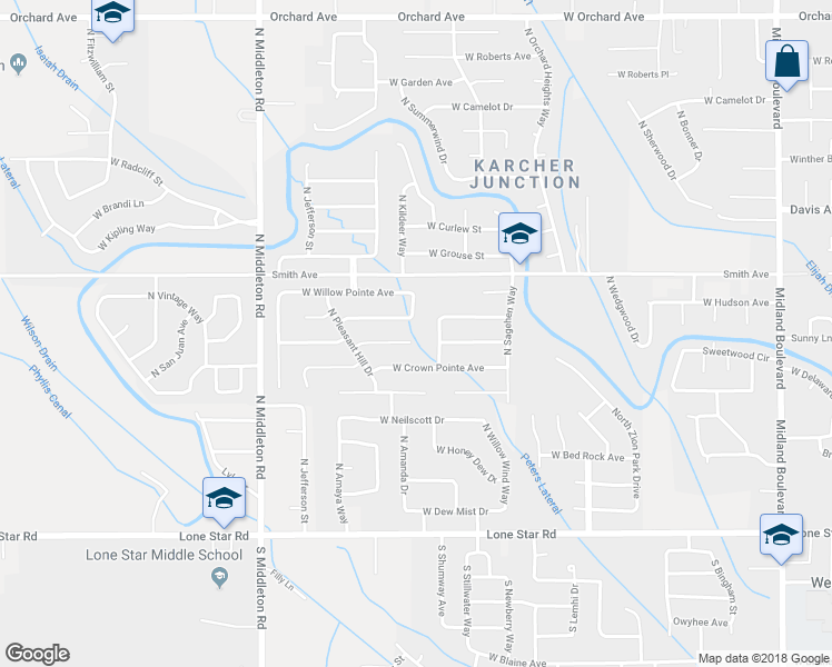 map of restaurants, bars, coffee shops, grocery stores, and more near 2124 West Mountain Pointe Court in Nampa