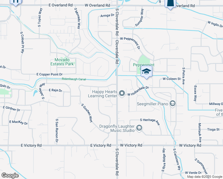 map of restaurants, bars, coffee shops, grocery stores, and more near 2631 South Simsbury Place in Boise