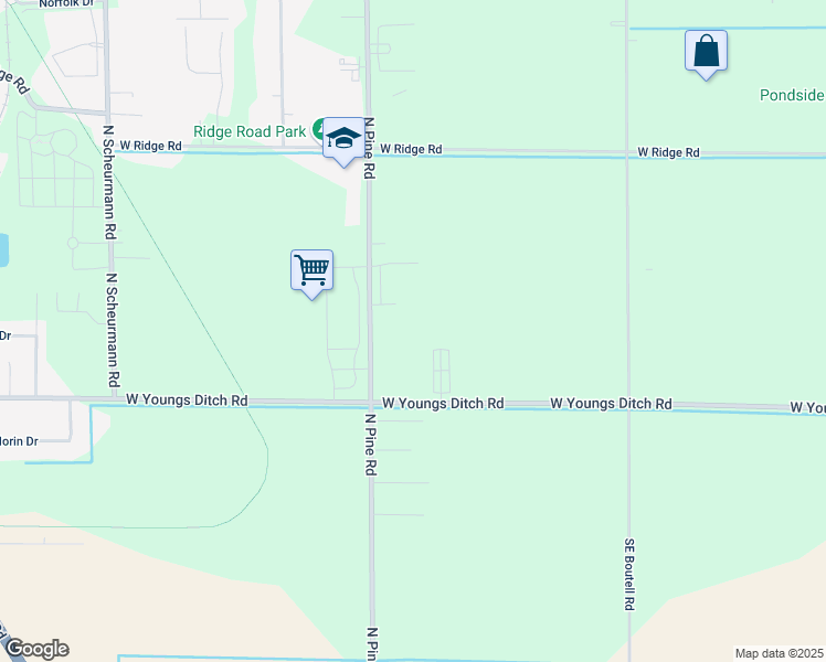map of restaurants, bars, coffee shops, grocery stores, and more near 668 North Pine Road in Bay City
