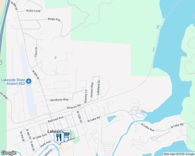 map of restaurants, bars, coffee shops, grocery stores, and more near 227 Lakeland Drive in Lakeside