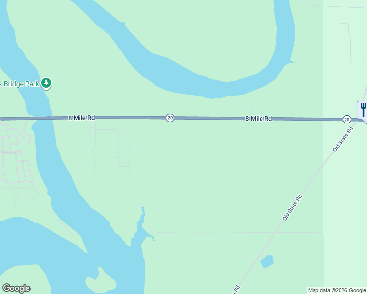 map of restaurants, bars, coffee shops, grocery stores, and more near 21601 8 Mile Road in Stanwood