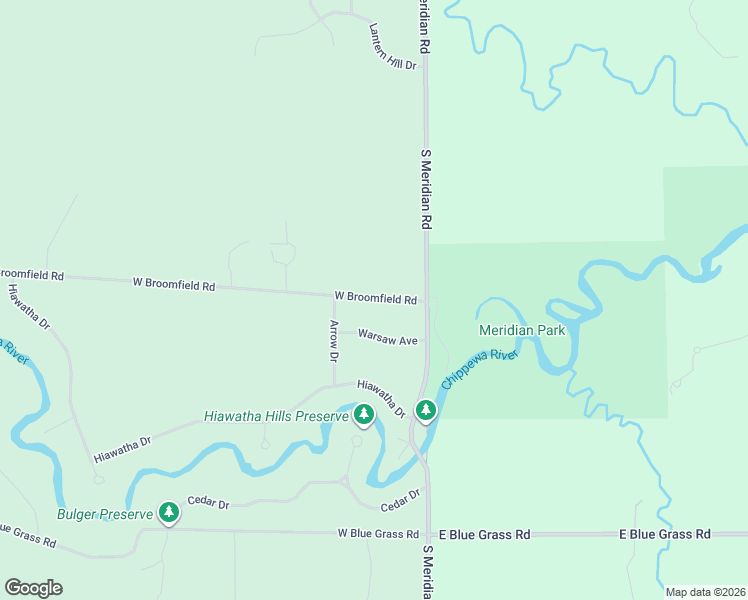 map of restaurants, bars, coffee shops, grocery stores, and more near 80 West Broomfield Road in Mount Pleasant