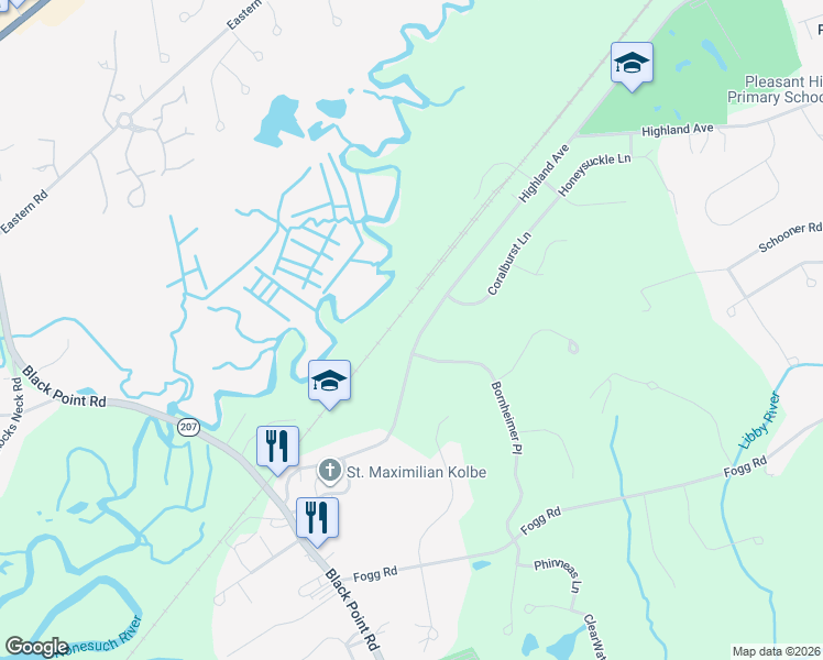 map of restaurants, bars, coffee shops, grocery stores, and more near 42 Highland Avenue in Scarborough