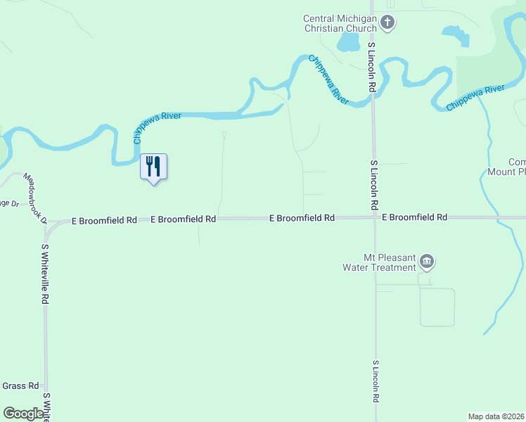map of restaurants, bars, coffee shops, grocery stores, and more near 1511-1771 East Broomfield Road in Mount Pleasant