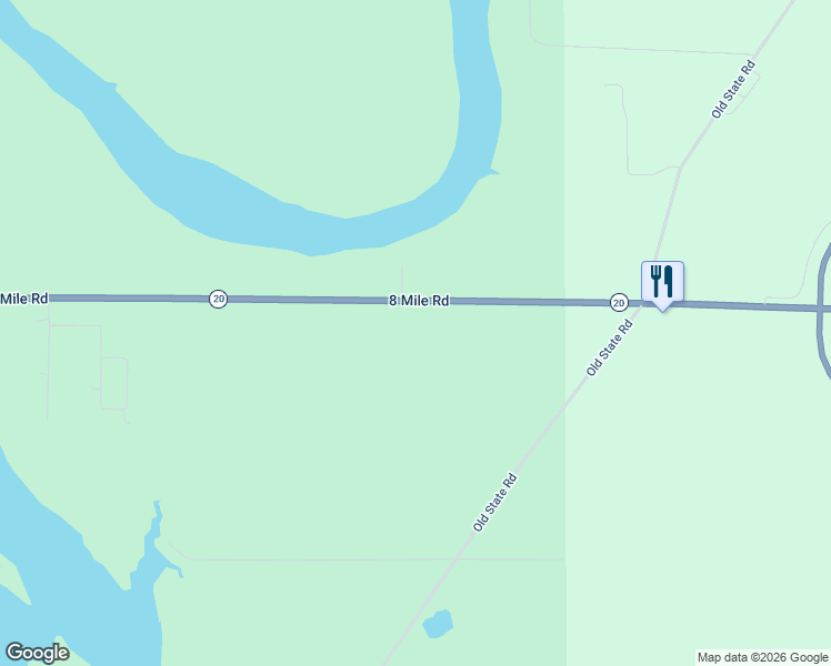 map of restaurants, bars, coffee shops, grocery stores, and more near 21601 8 Mile Road in Stanwood