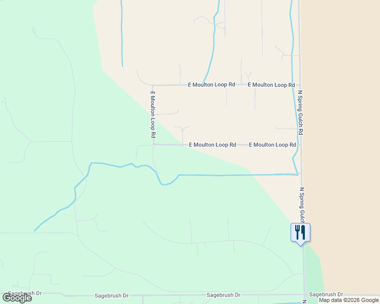 map of restaurants, bars, coffee shops, grocery stores, and more near 380 East Moulton Loop Road in Jackson