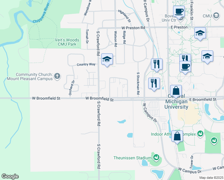 map of restaurants, bars, coffee shops, grocery stores, and more near 1808 Deming Drive in Mount Pleasant