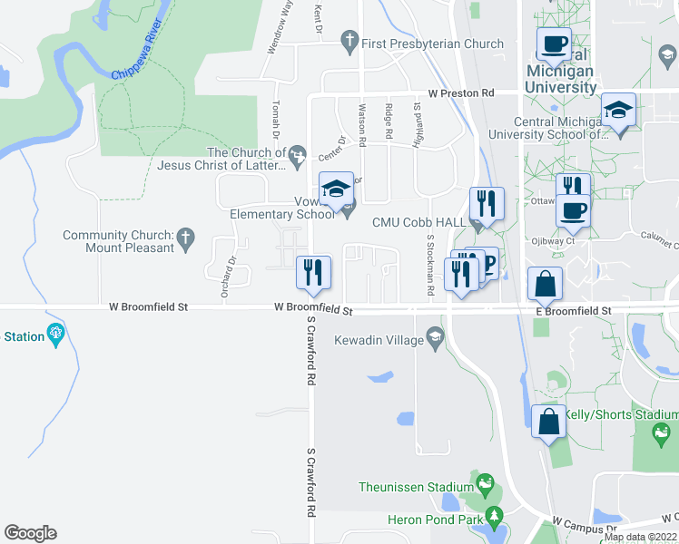 map of restaurants, bars, coffee shops, grocery stores, and more near 1906 Deming Drive in Mount Pleasant