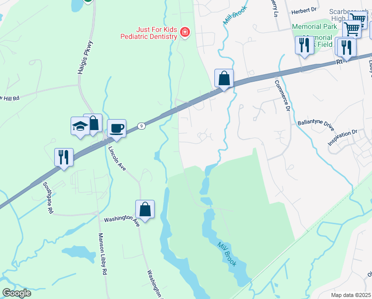 map of restaurants, bars, coffee shops, grocery stores, and more near 2 Willow Wood Lane in Scarborough