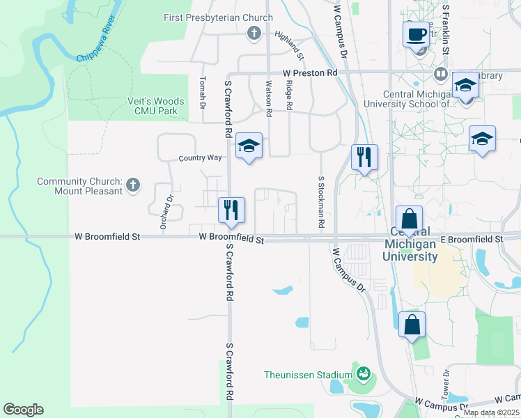 map of restaurants, bars, coffee shops, grocery stores, and more near 1808 Deming Drive in Mount Pleasant