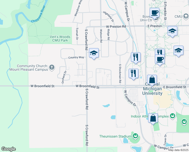 map of restaurants, bars, coffee shops, grocery stores, and more near 1808 Deming Drive in Mount Pleasant