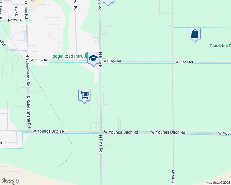 map of restaurants, bars, coffee shops, grocery stores, and more near 668 North Pine Road in Bay City
