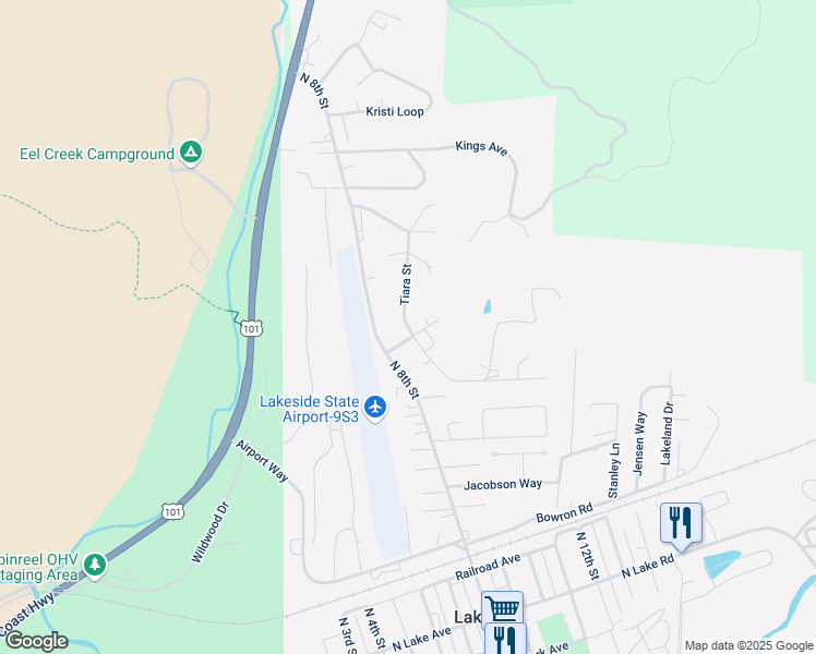 map of restaurants, bars, coffee shops, grocery stores, and more near 450 Tiara Street in Lakeside
