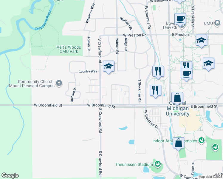 map of restaurants, bars, coffee shops, grocery stores, and more near 1808 Deming Drive in Mount Pleasant