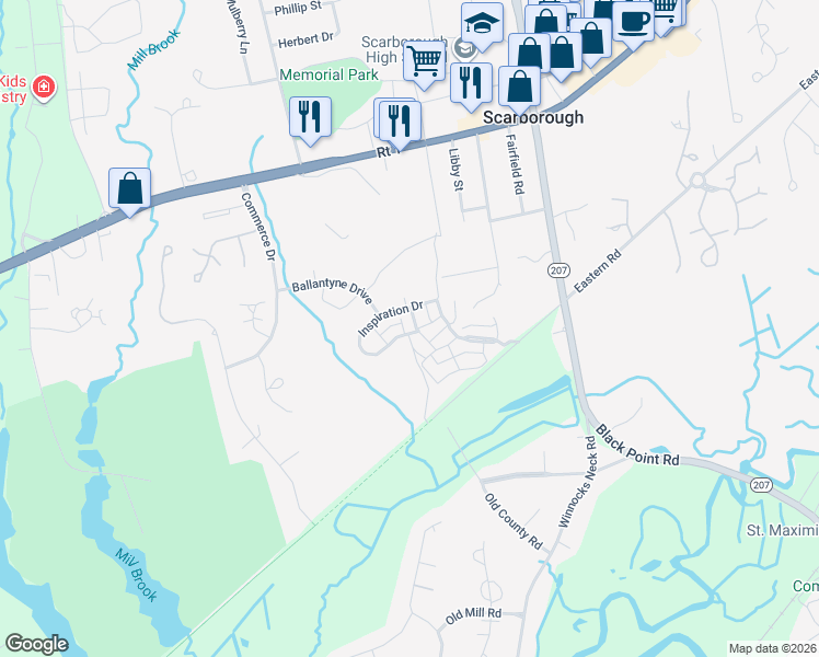 map of restaurants, bars, coffee shops, grocery stores, and more near 7 Traditional Street in Scarborough