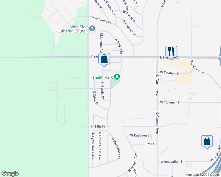 map of restaurants, bars, coffee shops, grocery stores, and more near 3605 North Galaxy Lane in Sioux Falls