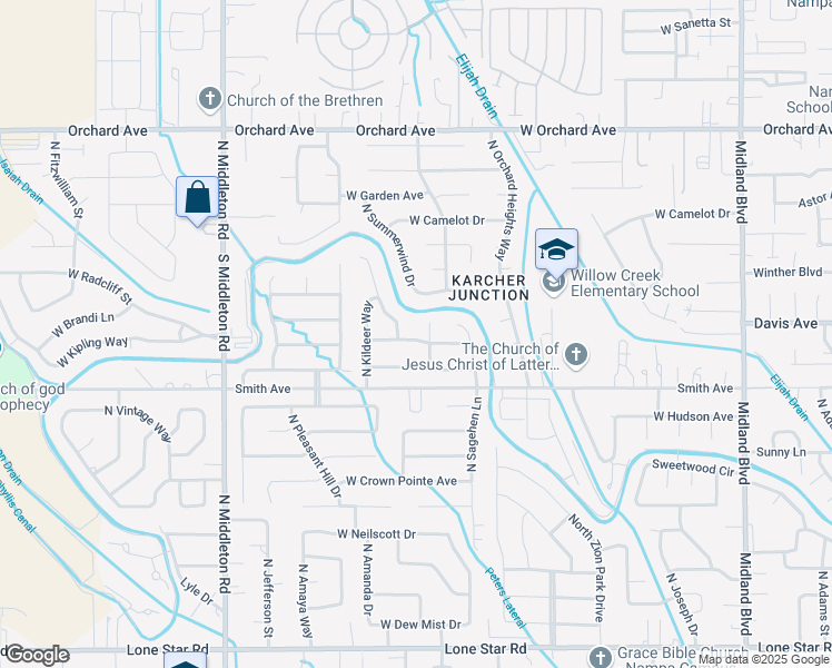 map of restaurants, bars, coffee shops, grocery stores, and more near 2008 West Curlew Street in Nampa