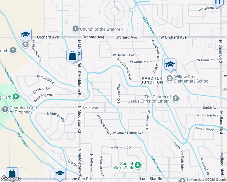 map of restaurants, bars, coffee shops, grocery stores, and more near 148 North Summer Road in Nampa