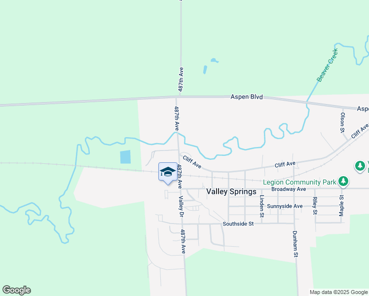 map of restaurants, bars, coffee shops, grocery stores, and more near 147-175 487th Avenue in Valley Springs