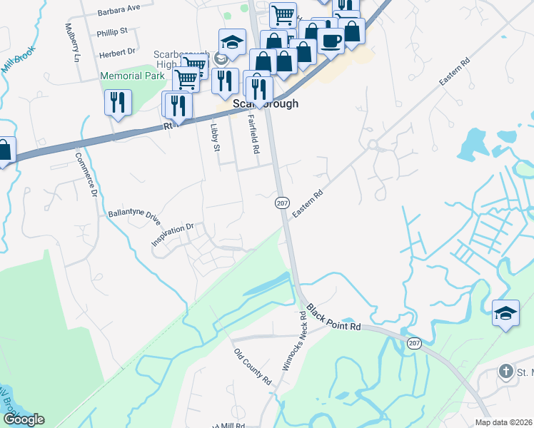 map of restaurants, bars, coffee shops, grocery stores, and more near 8 Camperdown Elm Drive in Scarborough