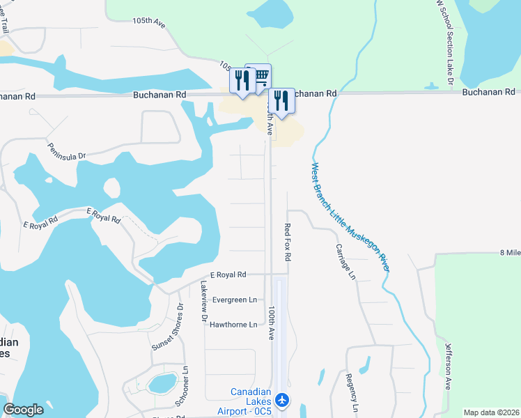 map of restaurants, bars, coffee shops, grocery stores, and more near 10037 Peppermill Lane in Stanwood