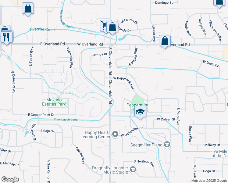 map of restaurants, bars, coffee shops, grocery stores, and more near 12153 West Harvester Court in Boise