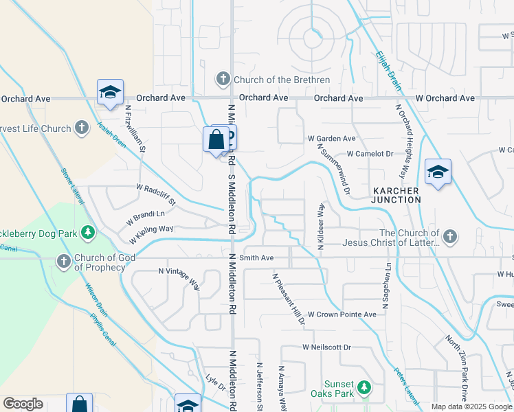 map of restaurants, bars, coffee shops, grocery stores, and more near 169 North Jefferson Street in Nampa