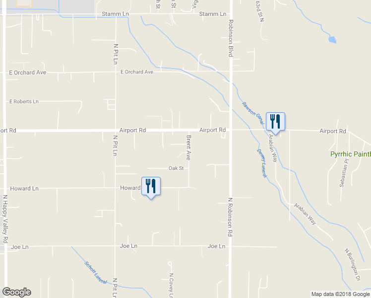map of restaurants, bars, coffee shops, grocery stores, and more near 5921 East Clark Place in Nampa