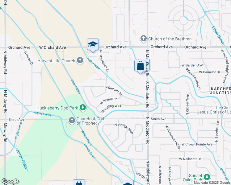 map of restaurants, bars, coffee shops, grocery stores, and more near 11268 West Brandi Lane in Nampa
