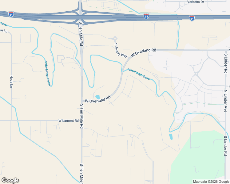 map of restaurants, bars, coffee shops, grocery stores, and more near 2988 West Overland Road in Meridian
