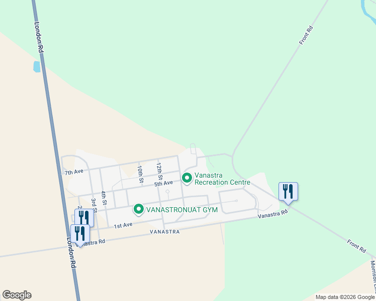 map of restaurants, bars, coffee shops, grocery stores, and more near 21 Saint Charles Place in Huron East