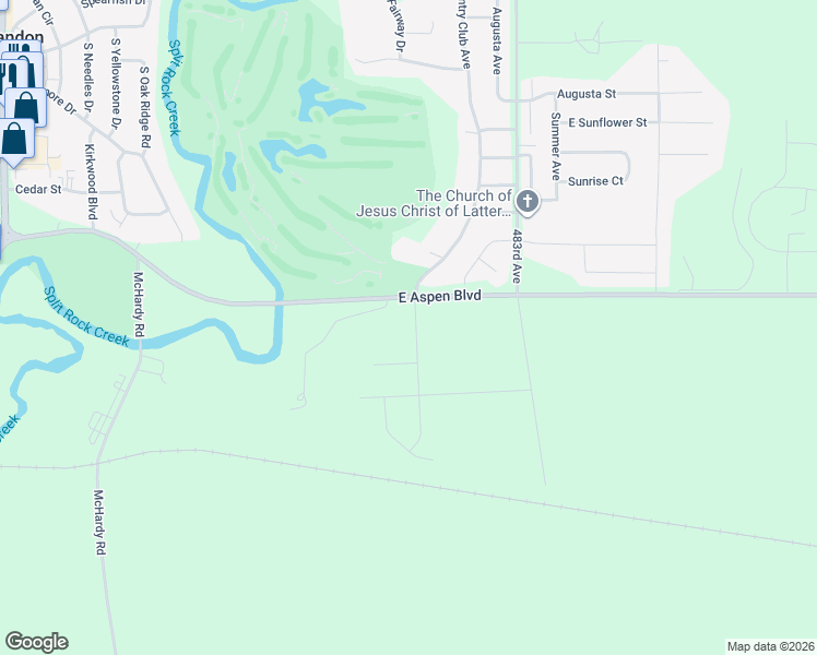 map of restaurants, bars, coffee shops, grocery stores, and more near 1801 East Aspen Boulevard in Brandon