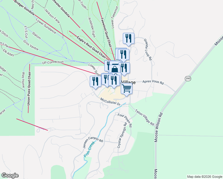 map of restaurants, bars, coffee shops, grocery stores, and more near 3269 Village Drive in Jackson