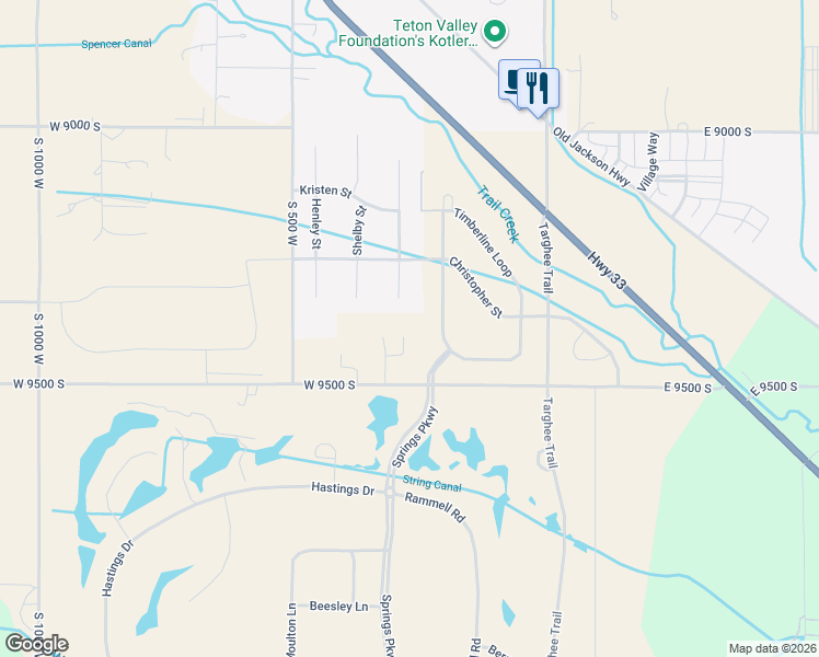 map of restaurants, bars, coffee shops, grocery stores, and more near 9395 Rio Circle in Victor