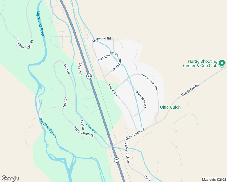 map of restaurants, bars, coffee shops, grocery stores, and more near Shaun Lane in Blaine County