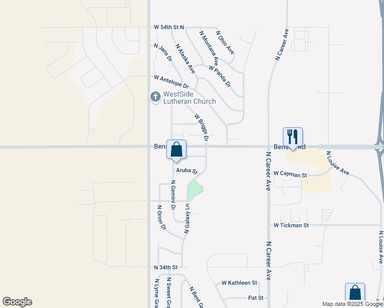 map of restaurants, bars, coffee shops, grocery stores, and more near 4904 West Cayman Street in Sioux Falls