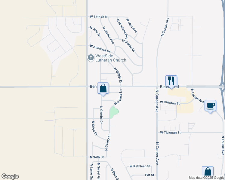 map of restaurants, bars, coffee shops, grocery stores, and more near 4904 West Cayman Street in Sioux Falls