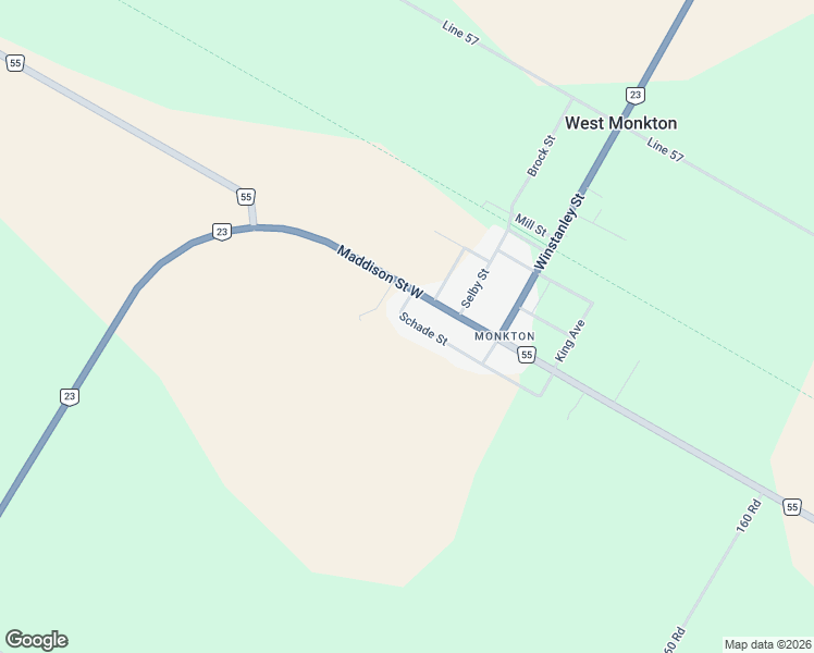 map of restaurants, bars, coffee shops, grocery stores, and more near 73 Schade Street in Perth County