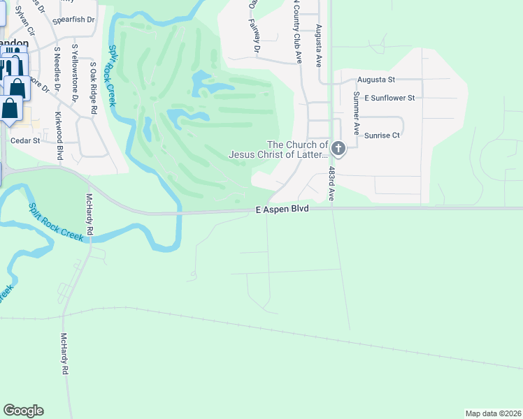map of restaurants, bars, coffee shops, grocery stores, and more near 1801 East Aspen Boulevard in Brandon
