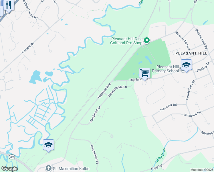 map of restaurants, bars, coffee shops, grocery stores, and more near 6 Honeysuckle Lane in Scarborough