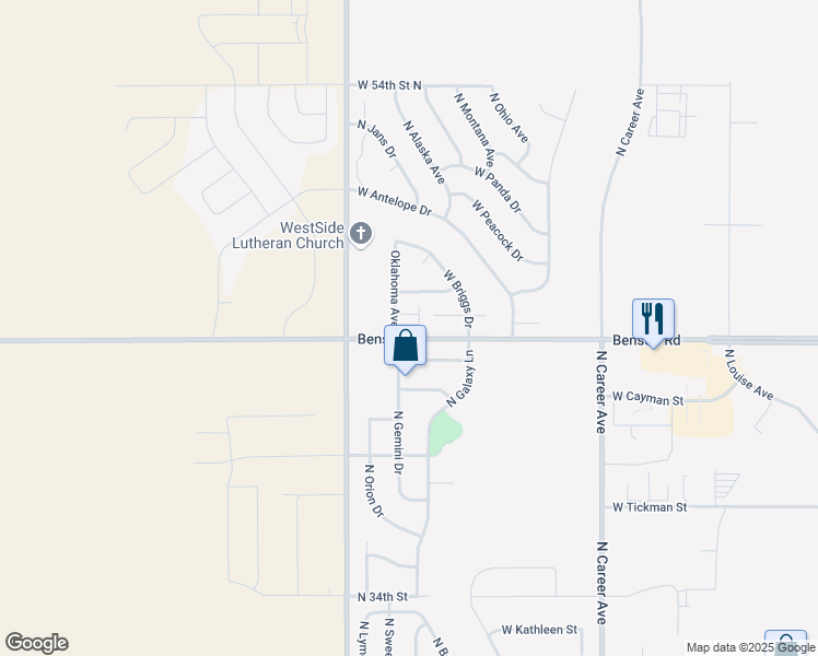 map of restaurants, bars, coffee shops, grocery stores, and more near 3820 Oklahoma Avenue in Sioux Falls