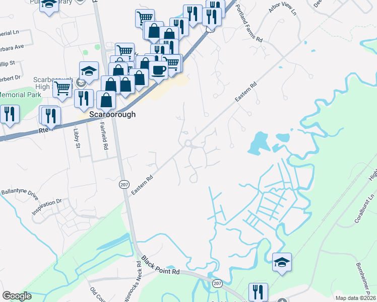 map of restaurants, bars, coffee shops, grocery stores, and more near 9 Whistler Landing in Scarborough