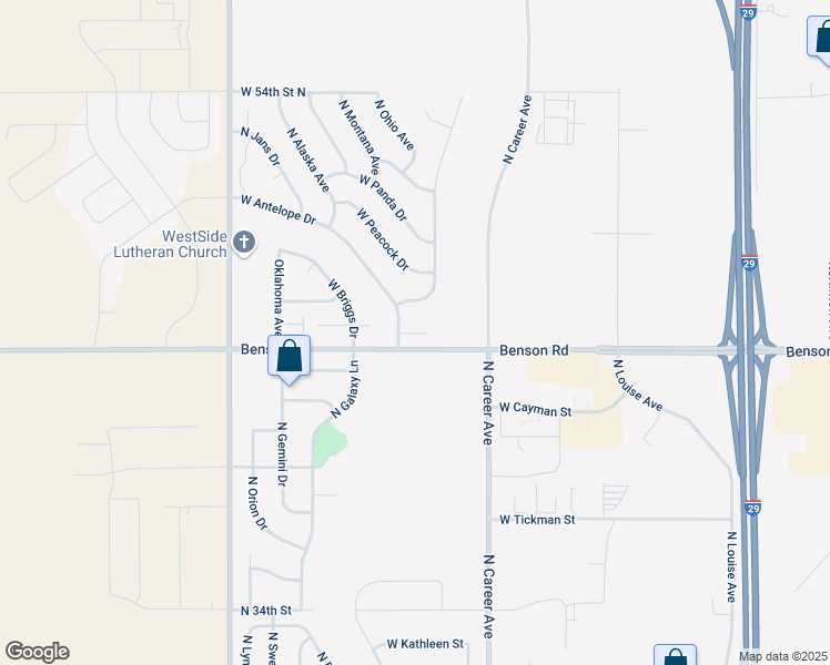 map of restaurants, bars, coffee shops, grocery stores, and more near 4302 West Antelope Drive in Sioux Falls